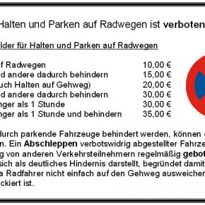 Flyer "Halten und Parken auf Radwegen ist verboten!"