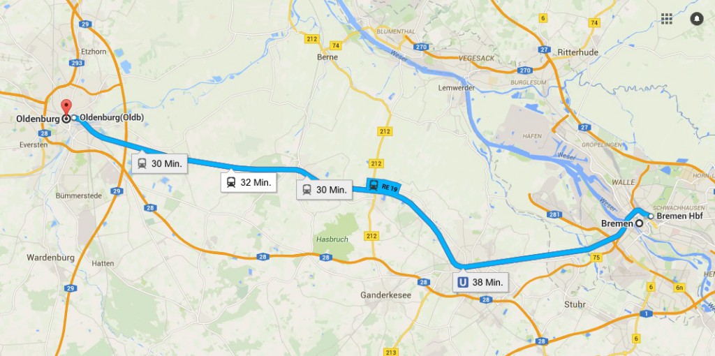 An der Bahnstrecke soll sich der Radschnellweg orientieren. Screenshot: google