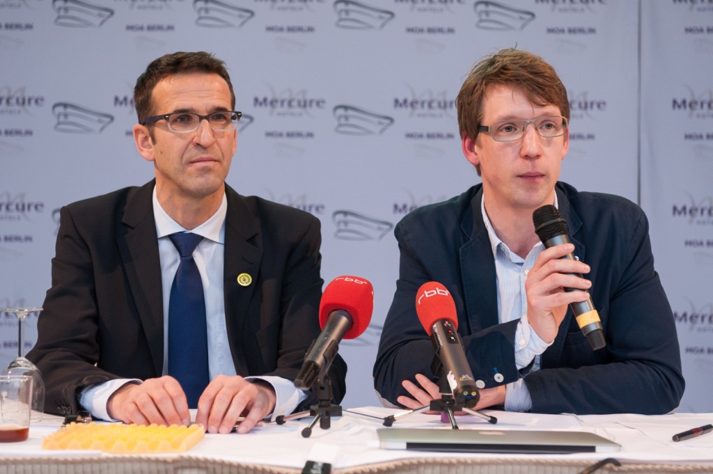 Pressekonferenz zum Entwurf des Berliner Radverkehrsgesetzes der Initiative "Volksentscheid Fahrrad"; Heinrich Strössenreuther, Peter Feldkamp