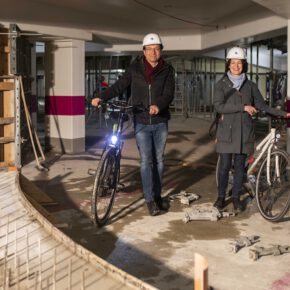 Arbeiten am bundesweit zweitgrößten Fahrradparkhaus kommen voran